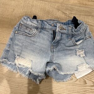 art class Light Blue Distressed Jean Shorts
